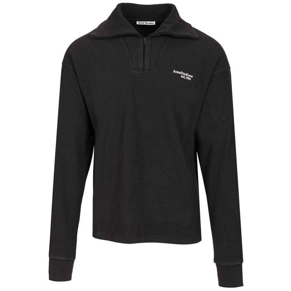 Acne Studios Men Half-Zip Sweatshirt With Logo